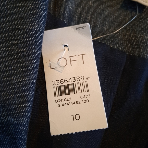 Loft women's blazer size 10 blue heather, dual front pockets, New - Picture 5 of 8